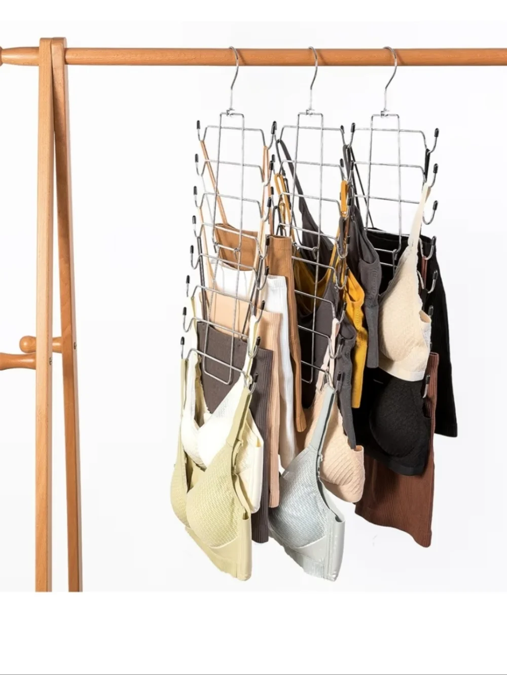 (2) Multi-Tier Metal Scarf and Belt Hanger - Silver